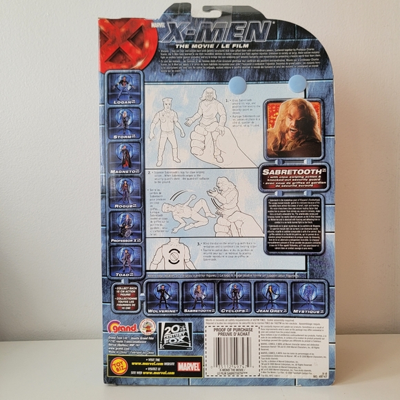 *SOLD* Vintage 2000 X-Men Sabretooth action figure by Toy Biz - Picture 4 of 4